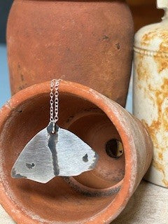 Wood White Butterfly Pendant