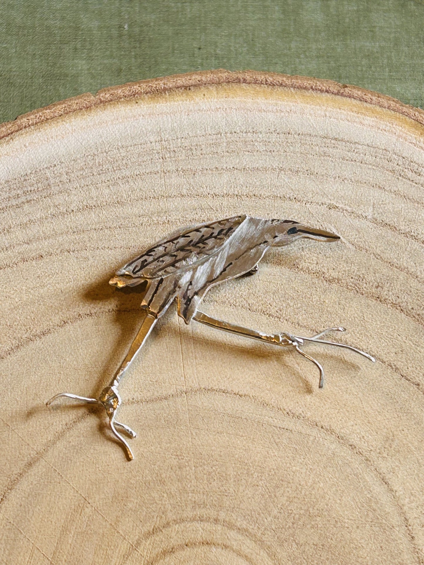 Eurasian Bittern Brooch